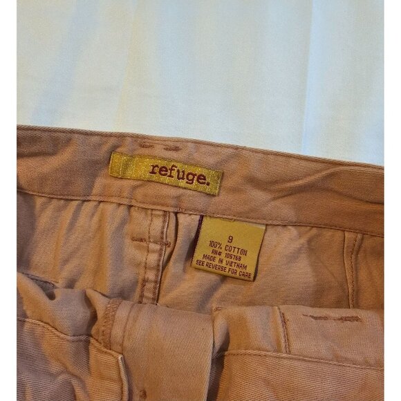 Vintage Y2K Refuge Cargo Micro Mini Skirt size 9 Peach/Brown Corduroy Pockets NE - Picture 3 of 5